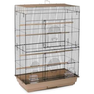 Prevue Pet Products Flight Cage for Multiple Small Birds, Steel Metal and Plastic Cage Home Crate Enclosure for Birds, Standing Birdcage, Brown/Black