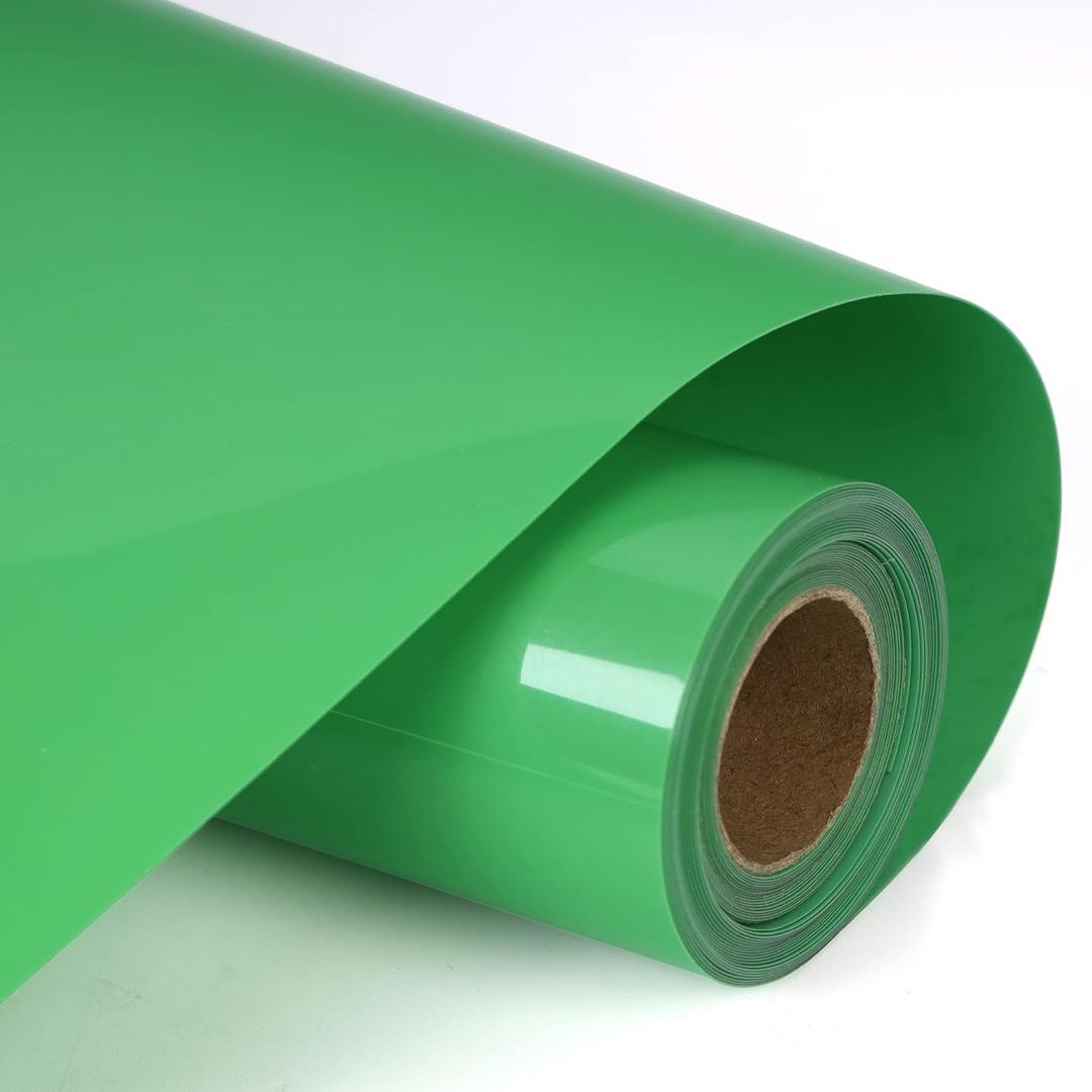 RENLITONG Light Green HTV Iron on Vinyl 12Inch by 10ft Roll Heat Transfer Vinyl for T-Shirt HTV Rolls for All Cutter Machine - Easy to Cut & Weed for Heat Transfer Design (01-Olive)