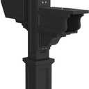 Mayne Signature Plus Mailbox Post with Newspaper Slot and Planter  Weather-Resistant, Durable Classic Design  Easy-to-Install Outdoor Mailbox Post (Black)