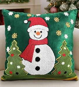 Spring Pillow Cover 18x18 Inch  Embroidered Summer Throw Pillow Cover Flowers Birds Farmhouse Decorative Cushion Case with Hidden Zipper Decoration for Couch, Sofa, Living Room(1 Pack)