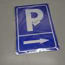 2-pack Parking Sign This Way to Parkinglot Aluminum Signage, Show Where to Park, Size 25 X 35 cm, Blue
