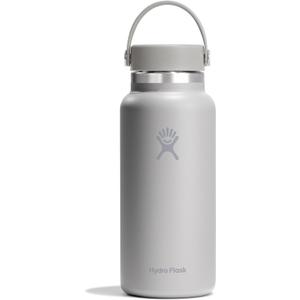 Hydro Flask Water Bottle - Insulated Stainless Steel - Wide Mouth Flex Lid, Non Spill, Leakproof and Refillable in 32 Oz Birch Gray