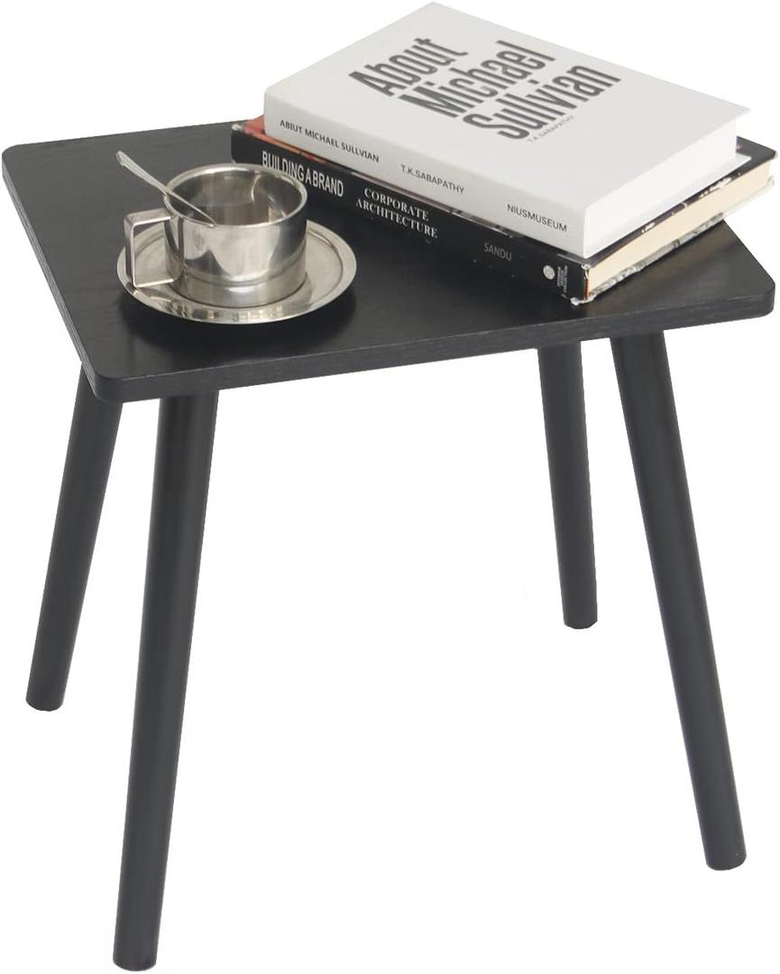 AWASEN Side Table, Small Black End Table for Living Room Bedroom Office Small Spaces, Modern Accent Side Table Nightstand with Solid Wood, Easy Assembly, (Black)