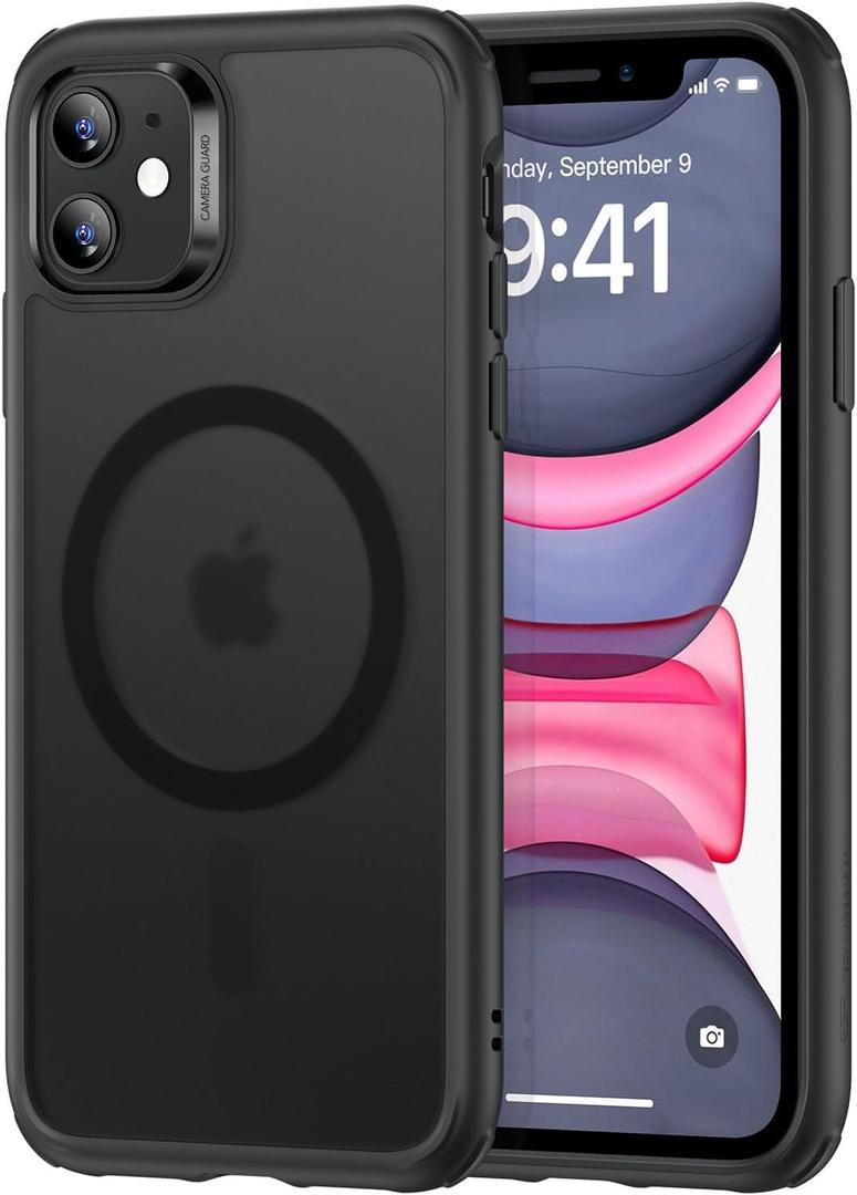 ESR for iPhone 11 Case, Compatible with MagSafe, Shockproof Military-Grade Protection, Scratch-Resistant Back, Magnetic Phone Case for iPhone 11, Classic Hybrid Case, Frosted Black