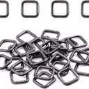 Swpeet 60Pcs 1/2 Inch - 13mm Gun-Black Metal Rectangle Ring, Webbing Belts Buckle Metal Rings for for Belt Bags DIY Accessories Keychains Belts and Dog Leash (Gun-Black, 1/2 Inch)