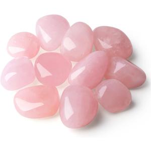 Rose Quartz Tumbled Polished Natural Healing Crystals Stones Bulk Rocks Stones Crystal for Energy Reiki Tumbling Cabbing Balancing Decoration Gemstones Crystal Healing Meditation Therapy Gift 100g
