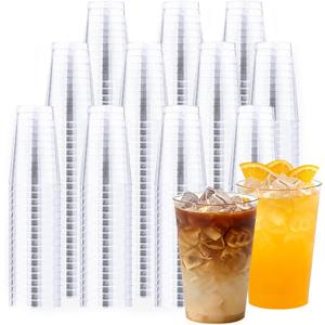 BYSNOW 300 Pack 12 oz Clear Plastic Cups, Disposable Heavy Duty Hard Plastic Cups, Wine Drinking Cups, Cocktail Glasses, for Party, Wedding, Home, Dinner