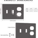 Grey/Gray 3 Gang 2 Toggle 1 Duplex Combination Light Switch Plate Decorative Triple Toggle Wall Plate Cover Electrical Faceplate Switch Face Plate