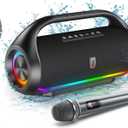 D20-T Karaoke Machine with 2 Microphones, 2024 New Portable Karaoke Speaker for Adults and Kids, Outdoor Karaoke Microphone with PA System, Super Clear Sound, TWS/Deep Bass/Echo, Best Gifts