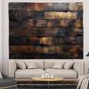 WODEJIAFANG WODEJIA Aesthetic Wall Fabric Wallpaper Decor TapestryRetro Wooden Board Office Background Room Divider for Bedroom, Outdoor Garden Aesthetic 3D Tapestries Size 78 * 59 inches