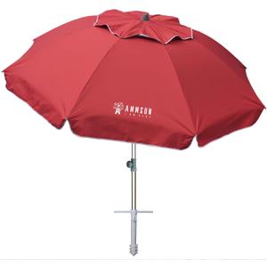 AMMSUN 7ft Beach Umbrella with Sand Anchor & Tilt, UPF 50+ UV Protection, Windproof Fiberglass Ribs, Portable Lightweight Outdoor Umbrella with Carry Bag for Beach, Patio, Pool, Camping Red