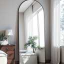 Arched Full Length Mirror, 58"X18" Large Full Body Mirror, Black
