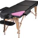 Professional Massage Table Portable Massage Bed for Spa Salon Tattoo Esthetician Lash Reiki, Adjustable Height 84" Long & 500 LBS Load Capacity, Black (2-Section)