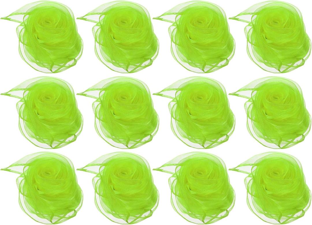 PATIKIL Dance Scarves, Square Juggling Scarves 24 by 24 Inches for Play Magic Music Activity Juggling Dressing (Fluorescent Green)