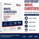 Kaisa White Cardstock 8.5 x 11”, 110LB/199GSM Heavyweight Card Stock, 100 Sheets, Thick Cardstock Printer Paper for Copy, Printing, Art Projects, Invitations, Made In USA (100, White-100)