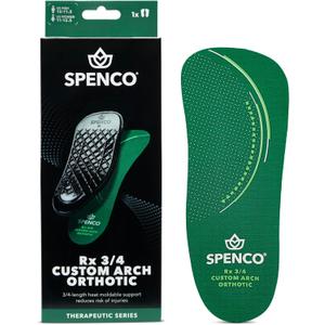 Spenco Rx Orthotic Arch Support 3/4 Length Shoe Insoles Women's 7-8.5/Men's 6-7.5