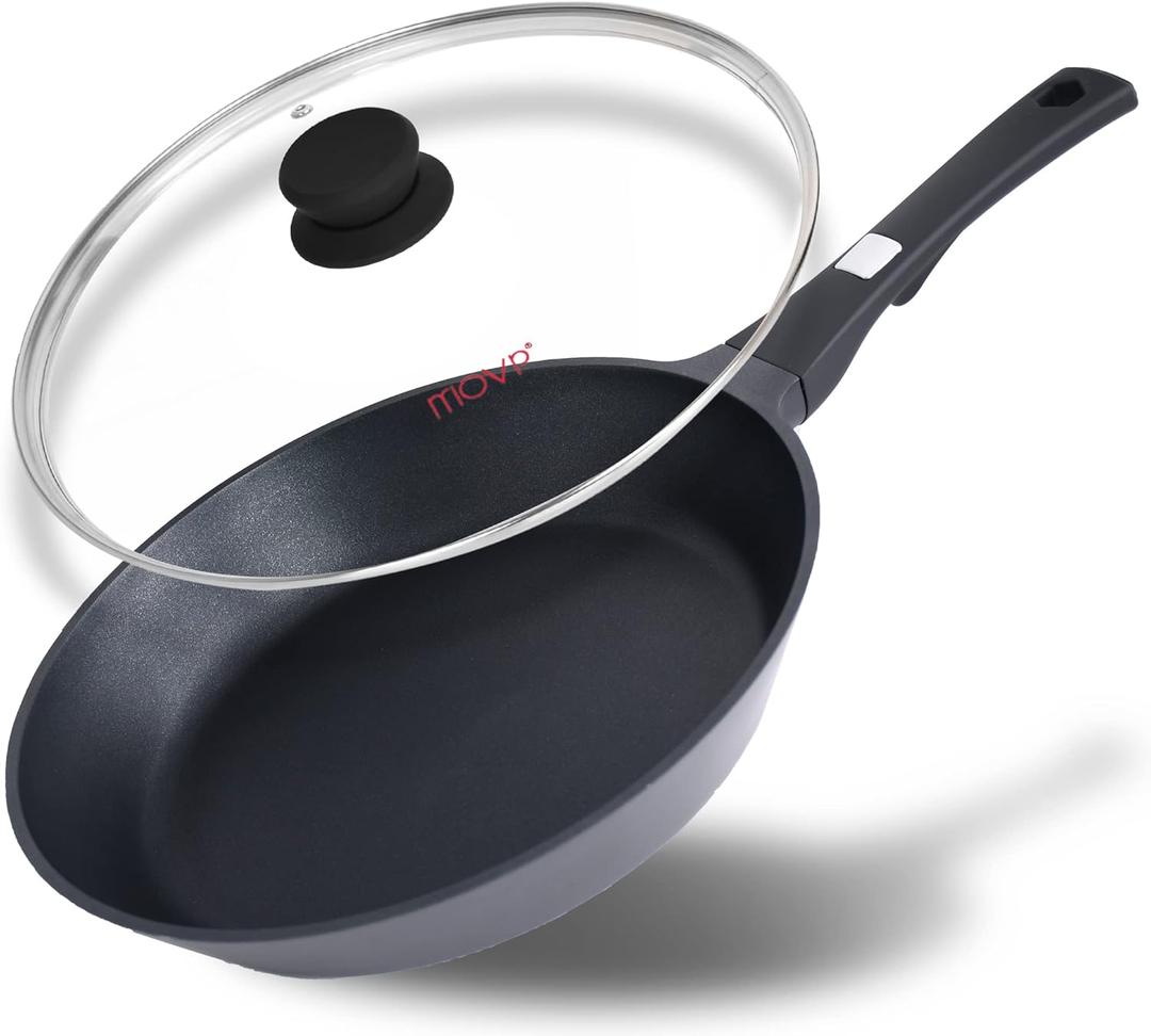 Frying Pan Nonstick Skillet Cookware: Skillet 12-inch Nonstick with Lid Stainless - Non Stick Cooking Frying Pan Induction Compatible - Handle Cool PFOA-Free for Home Camping Kitchen Party Outdoor