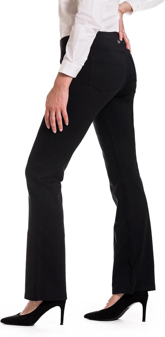 Yogipace Women's 5 Pockets Bootcut Flare Yoga Dress Pants for Work, Office & Everyday Wear, Stretch Flare Leggings, M