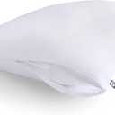 Sealy Performance 100% Cotton Breathable Moisture Wicking Fabric Machine Washable Zippered Pillow Protector, King Size, 2 Pack, White