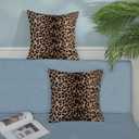 Leopard Pillow Covers 18x18 Inch Set of 2 Cheetah Brown Throw Pillows Skin Animal Print Pillow Cases Modern Decorative Pillows Outdoor Farmhouse Soft Cotton Cushion Case Decor for Couch Sofa