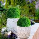 7.9'' Artificial Boxwood Topiary Ball Artificial Topiary Ball for Outdoors with Solar Powered Led Light for Garden, Wedding, Balcony, Patio, Office, Home Decor