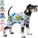 Puppy Pajamas for Small Dogs Spring Summer Dog Clothes Girl Boy Cute Soft Puppy Pjs Clothes Doggie Onesies Cat Pet Jammies Outfit (XX-Large) (Blue Dinosaur)