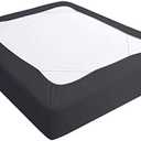 Box Spring Cover King Size, Elastic Fabric Wrap Around 4 Sides Bed Skirt, Sleek Alternative for Bed Skirts for Hotel/Home, Fits Box Springs up to 13, Black