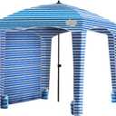 Qipi Beach Cabana - Easy to Set Up Canopy, Waterproof, Portable 6' x 6' Beach Shelter, Included Side Wall, Shade with UPF 50+ UV Protection, Ultimate Sun Umbrella - for Kids, Family & Friends