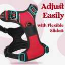 rabbitgoo Dog Harness for Large, No Pull Pet Harness with 3 Buckles, Adjustable Soft Padded Vest with Control Handle, Walking Reflective Pet Vest for Large Dogs, Red, L