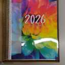 DELUXE 2026 Planner, 8.5"x11": 14 Months (November 2025 - December 2026), Includes Page Tabs, Bookmark, Planning Stickers, Pocket Folder Daily Weekly Monthly Planner Yearly Agenda (Rainbow Petals)