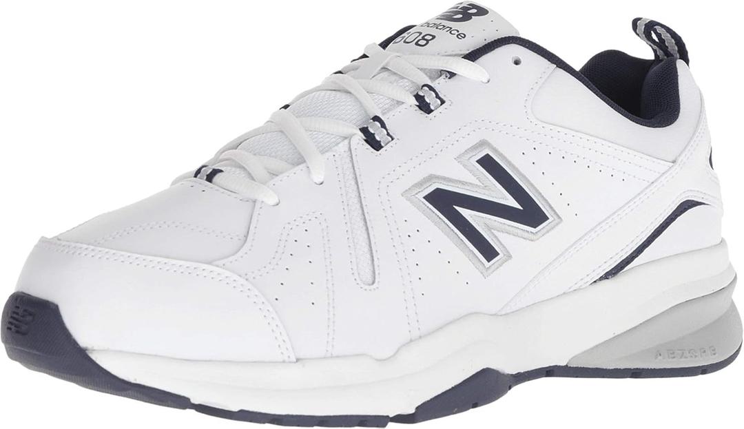 New Balance Men's 608 V5 Casual Comfort Cross Trainer (10, White/Navy)