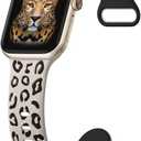 3 Pack Leopard Engraved Bands Compatible with Apple Watch Band 41mm 40mm 38mm 42mm  Women, Soft Silicone Cheetah Embossed Sport Strap for iWatch Series 10 9 8 7 6 5 4 3 2 1 Ultra