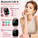 Smart Watch for Women, Answer/Make Call/AI Voice,1.85" HD Smartwatch Compatible for iPhone/Samsung/Android,120+Sport Modes Fitness Tracker with Heart Rate/Sleep Monitor, IP68Waterproof (2 Bands)