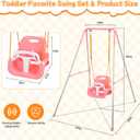 Toddler Swing,3-in-1 Toddler Swing Set with Foldable | Indoor/Outdoor Baby Swing, Multifunctional Swings for Children 6 Months and Older, Easy to Assemble for Backyard Play