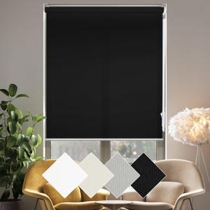 Homebox 70% Blackout Light Filtering Shade Blinds for Windows, Room Darkening Roller Shades Roll up and Down Blinds for Home and Office 22" W×72" H Black