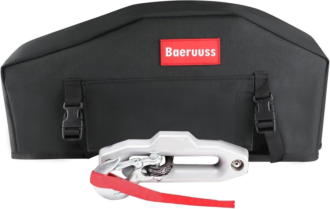 Winch Cover,Heavy Duty UV-resistant Waterproof Winch Protective Cover for Electric Winches 8000-12000 lbs up to 13500 lbs,Indoor/Outdoor Winch Accessories