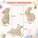 Easter Bunny Figurines Set of 3, 7.8 Inch Realistic Bunny Statues, Resin Resin Rabbit Statue for Spring Home, Table, Mantel, Farmhouse Decorations