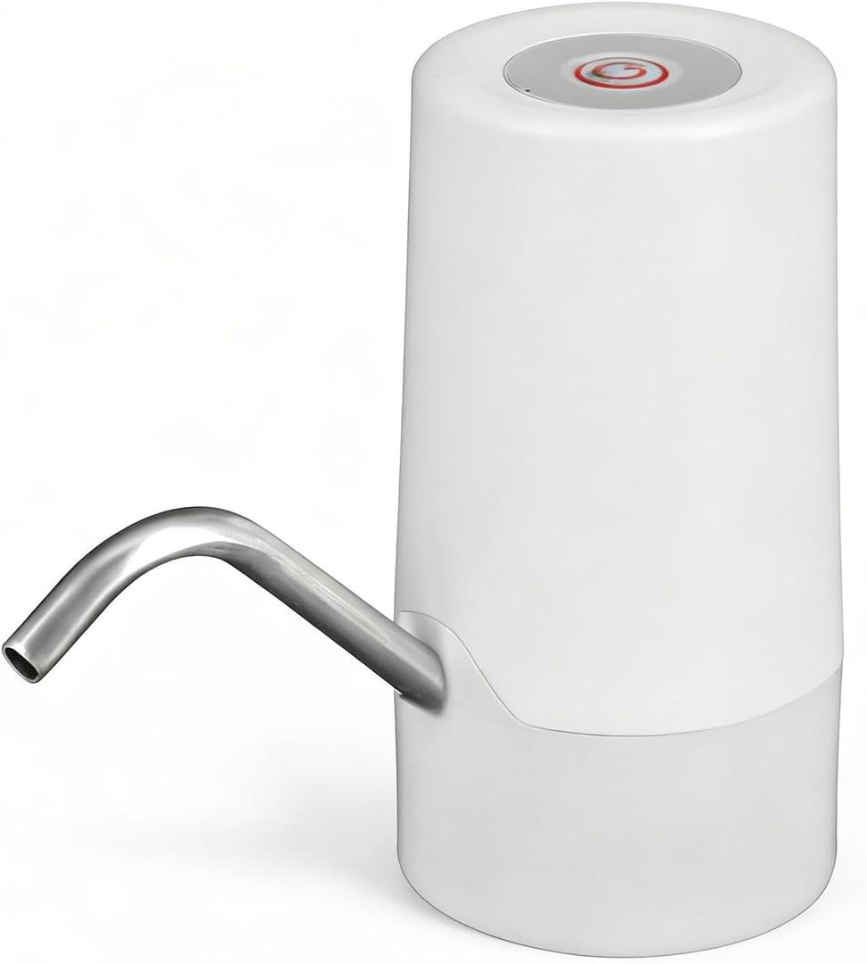 Electric Water Pump for 3-5 Gallon Jug,Portable Automatic Water Jug Dispenserwith Switch and USB Charging, for Camping, Travel, Home, Kitchen, Office (White)
