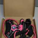 PoyPet Dog Harness and Leash Combo, Escape Proof No Pull Vest Harness, with 5 Feet Leash, Reflective Adjustable Soft Padded Pet Harness with Handle for Dogs(Pink,M)