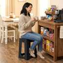 Neotidy Foldable Stool Chair, 17.7 Tall Folding Seat for Adults up to 400 lb, Heavy-Duty Plastic Foldable Stool for Sitting, Portable Compact Folding Chair for Home Outdoor Camping, Black