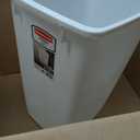 Rubbermaid Small Kitchen Bathroom Trash Can, 9 Gallons, White, Waste Basket for Under Counter Office/Bedroom/Bathroom, Plastic