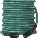 Pressure Washer Hose 50 ft, 4200 PSI Steel-Braided & Durable - Flexible & Kink-Resistant, Power Washer Hose with M22-14mm Stainless Steel Swivel Plug, Hot/Cold Water Compatible - Green