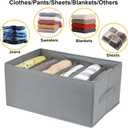 Fordonral Extra Large Clothes Closet Organizer 6 Compartments for Jean Sweater Sheets to Shirt - Divided Clothing Storage Boxes for Closet, Wordrobe, Bedroom, Shelf (4pc Gray)