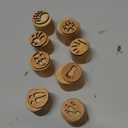 NUOBESTY Round Wooden Paw Print Stamp Set - Decorative Woodland Animal Stamps - Mini Handmade