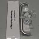 AmazerBath Shower Grab Bars for Bathtubs and Showers, Handicap Grab Bars for Shower Anti Slip, Shower Grab Bars for Senior for Wall Stainless Steel, Holds up to 500LBs, 12" L x 1" D, Brushed Nickel