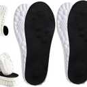 4D Cloud Insoles for Men Women, Breathable Memory Foam Cloud Massage Insoles, Enhanced Arch Support & Cushioned Comfort,Relief Foot Pain,Fits All Shoe Types(2 Pairs-Black, Men 8-9/Women 10-11)