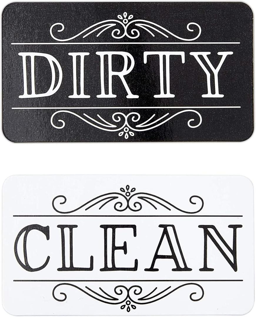 Juvale Double Sided Clean or Dirty Dishwasher Magnet Indicator Sign (3.5 x 2 Inches) - Dishwasher Magnet Clean Dirty Sign