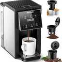 AIRMSEN Grind & Brew Coffee Maker with Builtin Grinder (2026 Model)  SingleServe, Compatible with KCup Pods & Ground, 1000W Fast 614oz Brewer, Descaling Alert, Touchscreen & 50oz Removable Tank