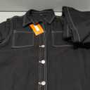 Kedera Summer Denim Set for Women 2 piece Casual Short Sleeve Boxy Shirt Tops and Shorts Pants Lounge Sets Outfits (Small, Black)