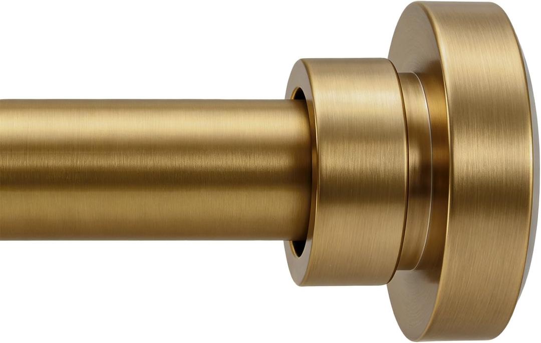 Warm Gold Shower Curtain Rod 34 to 82 Tension No Drill Adjustable